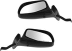 TRQ 2 Piece Driver and Passenger Side Mirror Assembly Set Manual Folding Manual Adjustment Non-Heated No Memory Black Compati