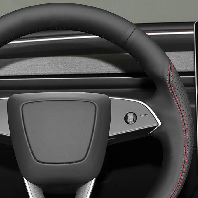 MEWANT DIY Stitching Steering Wheel Cover Wrap for Tesla Model 3 Highland 2023-2025/Model Y 2025 Highland for Tesla Model 3/Model Y Accessories(3D Style)