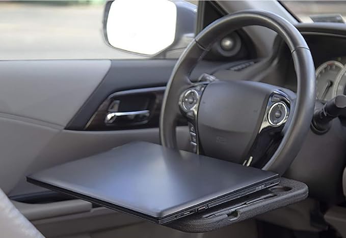 Car Steering Wheel Desk for Laptop,Multipurpose Travel Car Accessories, Car Seat Stand Trays for Eating, Multipurpose Travel Car Accessories (Black)