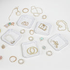 Clear Travel Jewelry Organizer Box, Rectangular Plastic Storage Container with 15 Sturdy Portable Small Cases for Organizing 