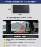 XCBYT Magnetic Car Window Shades for Rear Side Windows, 2 Pack Blackout Car Window Covers for Back Seat Comfort, Reduce Glare & Heat, Car Window Covers for Road Trips & Daily Driving