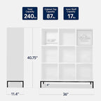 Best Choice Products 9-Cube Bookshelf, 3-Tier Wood Storage Bookcase W/Legs, 11in Shelf Opening, Cube Organizer, Living Room, 