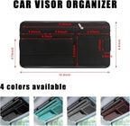 Car Sun Visor Organizer, Soft Leather Surface Eyeglasses Note Card Holder Car Storage Bag, Scratch-Resistant Waterproof Auto Sunshade Organizer Bag, Car Accessories (Black)