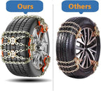 Tire Chains, Snow Chains for Car/SUV/Pickup, for Tire Width（225-285mm), Adjustable Universal Emergency Thickening Chains, 6PC