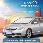 Windshield Sun Shade for Honda Civic 2006-2015 Sunshade Front Window Shade Custom Fit Civic Accessories Sun Visor Foldable Shade Blocks UV Rays Accessories