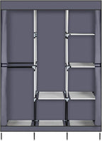 71" Portable Closet Storage Organizer Wardrobe Clothes Rack,Covered Garment Rack,Steel Tube Clothes Storage Organizer,Freesta