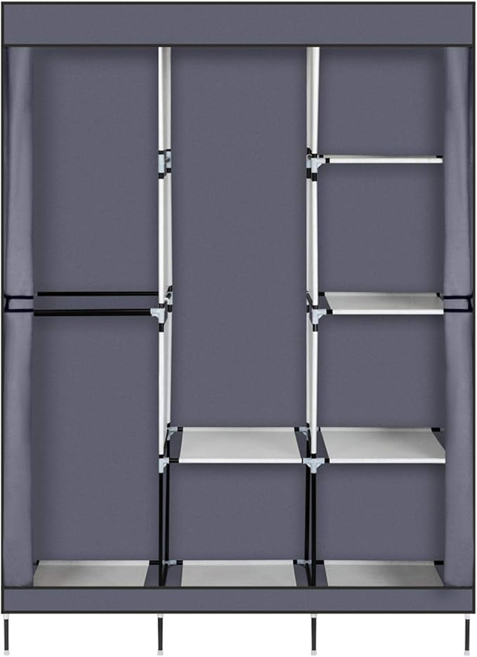 71" Portable Closet Storage Organizer Wardrobe Clothes Rack,Covered Garment Rack,Steel Tube Clothes Storage Organizer,Freesta