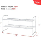 SUFAUY 2 Pack 2-Tier 33" Wide Shoe Rack, Shoe Shelf Storage Organizer for Entryway, Extra Large Capacity, Bedroom Footwear Or