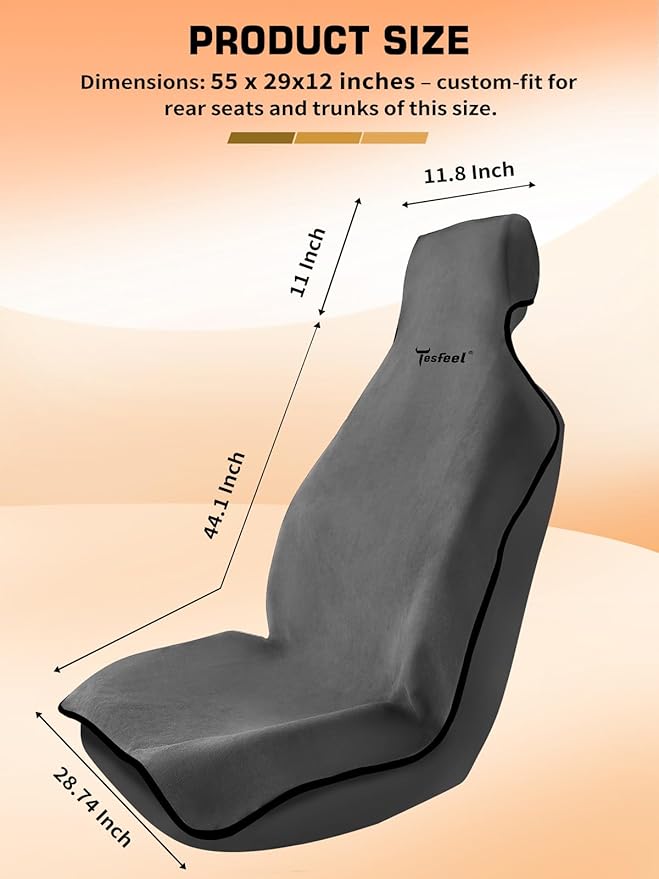 Waterproof Towel Car Seat Cover, 1200g Heavy-Duty Sweat Protection for Yoga, Swimming & Beach, Universal Non-Slip Seat Protec