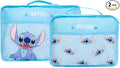 MINISO Disney Stitch Compression Packing Cubes for Travel, 2 Pack Lightweight Suitcase Organizer Bags Set Carry On Luggage, W