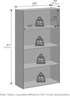 Furinno Reed Closet Organizers and Storage, 4-Tier Closet Organizer, Open Shelf Closet Storage, for Wardrobe, Bedroom, Living