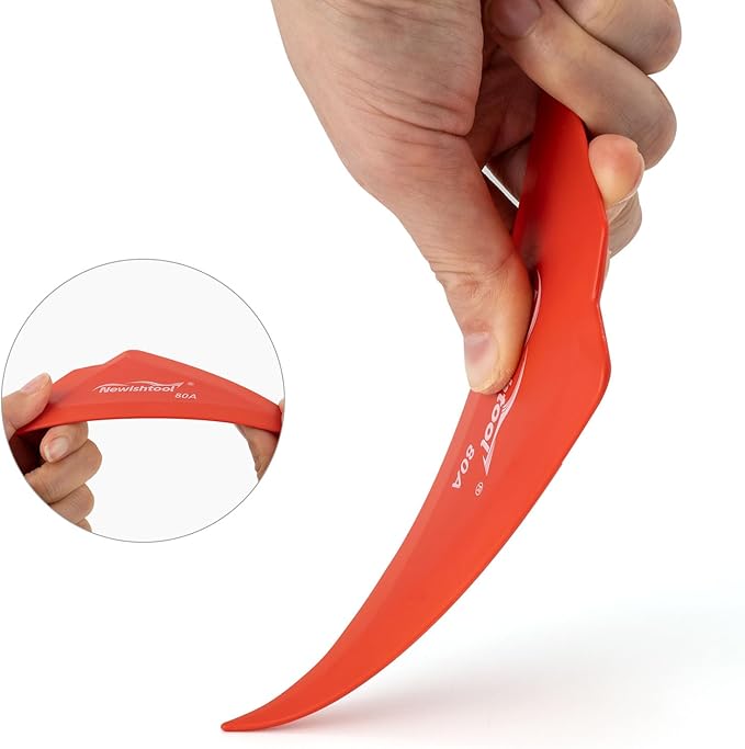 NEWISHTOOL 5-Pack Window Tint Tools Triangle Squeegee, 80A Hardness Multi-Edge Red Corner Contour Scraper Tool, Glass Tinting Squeegee for PPF, Car Wrapping, Window Film Application