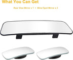 Rear View Mirror, Universal Rearview Mirror, Car Interior Clip-On Wide Angle Rear View Mirror to Reduce Blind Spot Effectively for Car SUV Trucks – Convex – Clear (2 Pack Blind Spot Mirror)