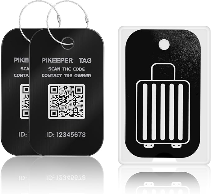Smart Luggage Tags for Suitcase - Waterproof QR Code Labels with Location Notification When Scanned (Pack of 2), Customizable