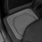 Cat® ToughRide™ Heavy-Duty 4 Piece Rubber All Season Floor Mats for Car Truck Van SUV, Black - Premium Trim to Fit Cars Floor Mat, All Weather Deep Dish Automotive Floor Mats, Total Dirt Protection