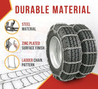 Mytee Products CAM Square Link Dual Snow Tire Chain Compatible w/ 24.5" Rim Diameter & 11" Wide Car Pickup Low-duty Trucks SU
