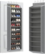 REGELETO 10 Tiers Large Size Over Door Shoe Organizer Storage, Hanging Shoe Rack for Door with Deep Pockets, Fit 20-30 Pairs 