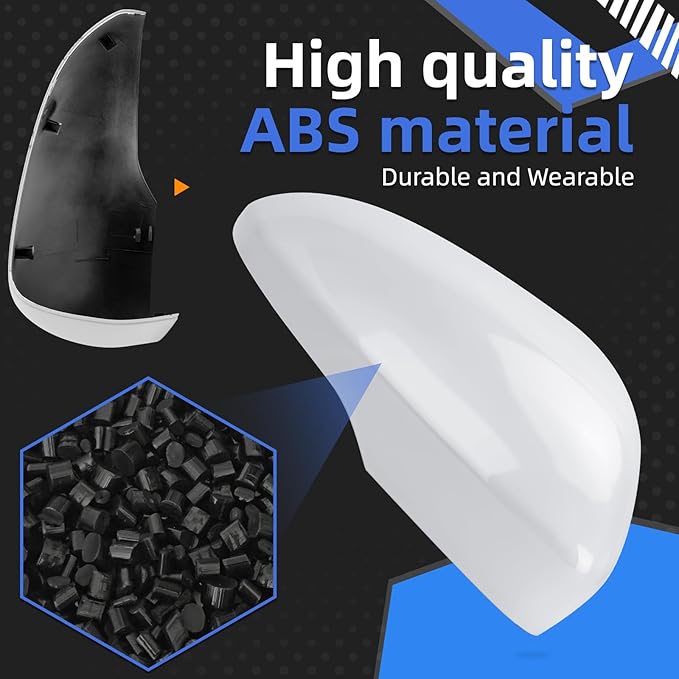 Passenger Side Mirror Cover Replacement for Ford Fusion Ford Fusion 2013 2014 2015 2016 2017 2018 2019 2020 2021 2022 - Right Side Mirror Covers, Rear View Mirrors Cap With Lamp, White