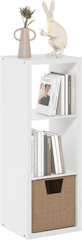 Furinno Cubicle Book Shelf, 3-Cube Bookshelf, Extra Thick Frame Horizontally & Vertically Reversible Bookcase with Open Back,
