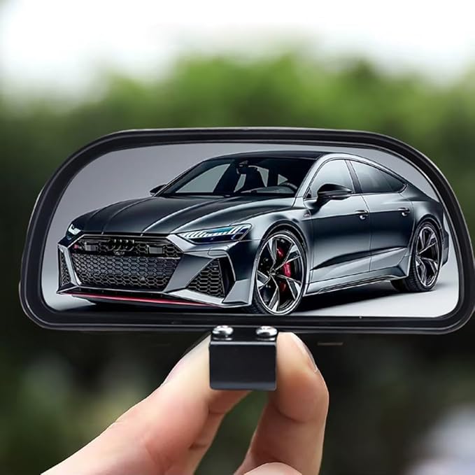 Large 5.7" Adjustable Mounted Blind Spot Mirror Fix with Screws to Prevent Falling, HD Glass Wide Angle Side Rearview Mirror Universal Vehicle Mounted Mirror (1)