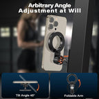 A2C Foldable Arm Gym Magnetic Phone Holder for MagSafe, Dual Magnet Fitness Phone Mount Accessory, 360° Adjustable & Hands-Free, Portable Workout Essentials for iPhone 17/16/15/14/13/12 Series
