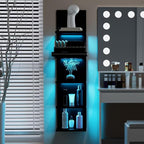 5-Tier Wall Shelf Unit with RGB Light, Floating Lack Shelf for Storage, Wall Mounted Vertical Display Shelf for Bedroom Livin