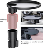Car Tray 360° Rotating Cup Holder Table Organizer for Car Center Console Car Accessories Compatible with Most Vehicle