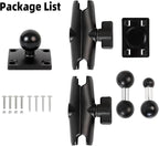 Extended Dual Arm Car Mount for CarPlay Screen - Aluminum Alloy Arm & AMPS Square Plate Base, Drill CarPlay Mount for Truck Vehicle