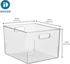 iDesign Storage Bins with Handles - Organize Kitchen, Bathroom, or Home Office - Set of 8 - Clear