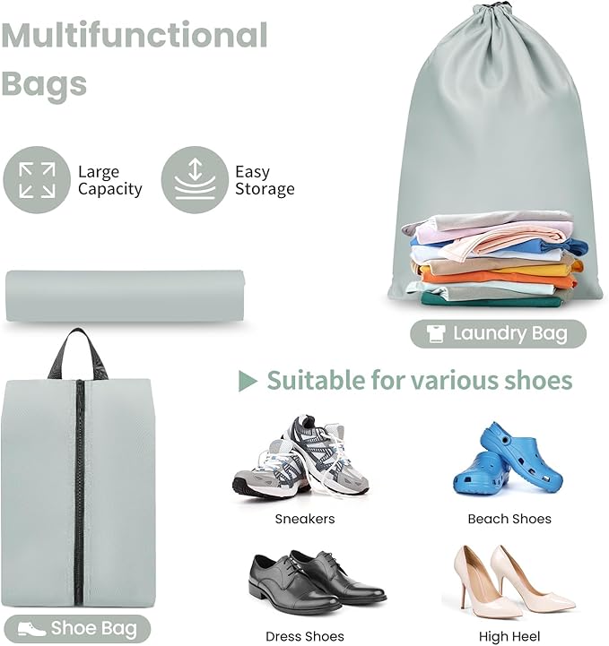 Mesh Packing Cubes for Travel, Durable Luggage Organizer with Sturdy Material and Double Zippers, Comprehensive Set for Trave
