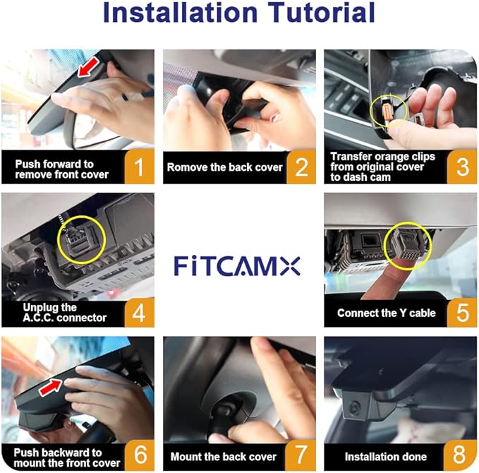 Fitcamx Front 2K+Rear 1080P Dash Cam Adapts for Toyota Tundra 2022-2026 Hybrid & Sequoia 2023-2026 (Gen3), OEM Style, Dual HD