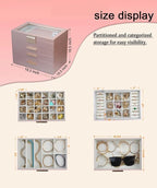 BOOVO Jewelry Boxes for Women, White and Black 6 Layer Large Jewelry Box for Necklace, Bracelet, Earrings, Rings Storage, Jew