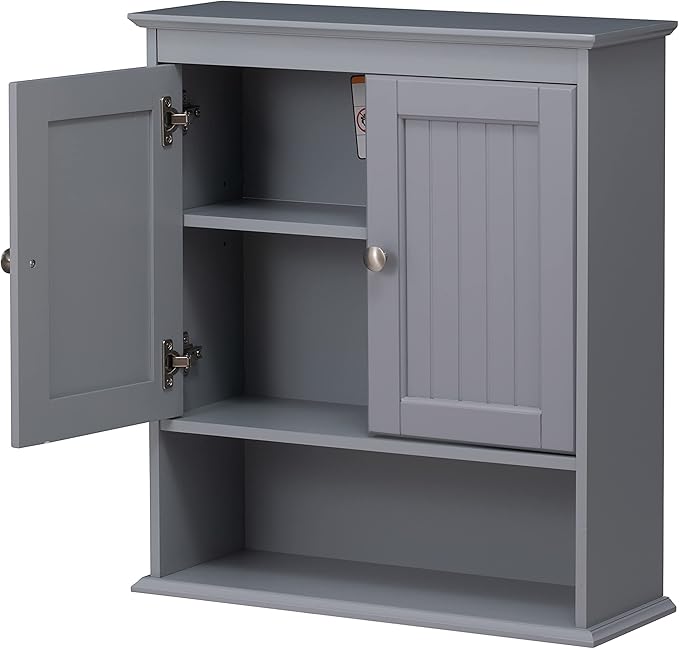 Spirich Bathroom Wall Cabinet, Wall Mounted Medicine Cabinet Organizer, Over The Toilet Storage Cabinet with Doors and Shelve