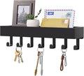 Key Holder Wall Mount Adhesive Magnetic - Hanging Key Hooks with Mail Organizer Tray for Wallet House - Keys Hanger Rack with