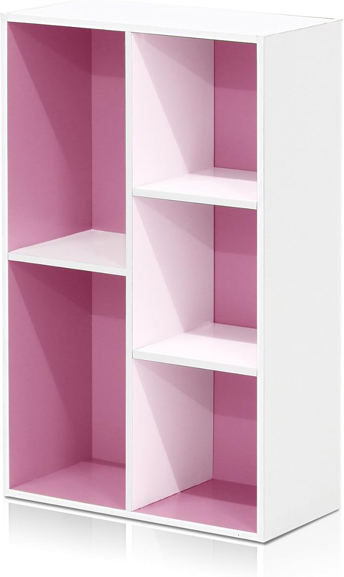 Furinno LUDER Book Shelf, 5-Cube Bookshelf, Reversible Bookcase, 9.4 x 19.5 x 31.5, Easy Assembly, for Living Room, Bedroom, 