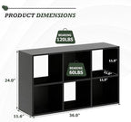6 Cube Storage Organizer Shelf, Open Cube Bookshelf, Reversible Bookcase, Modern Sturdy Storage for Living Room, Bedroom, Ent