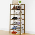 Smiry Shoe Rack, 6 Tier Thick Small Bamboo Shoe Organizer, Stackable Free Standing Wooden Shoe Storage Shelf for Closet, Entr
