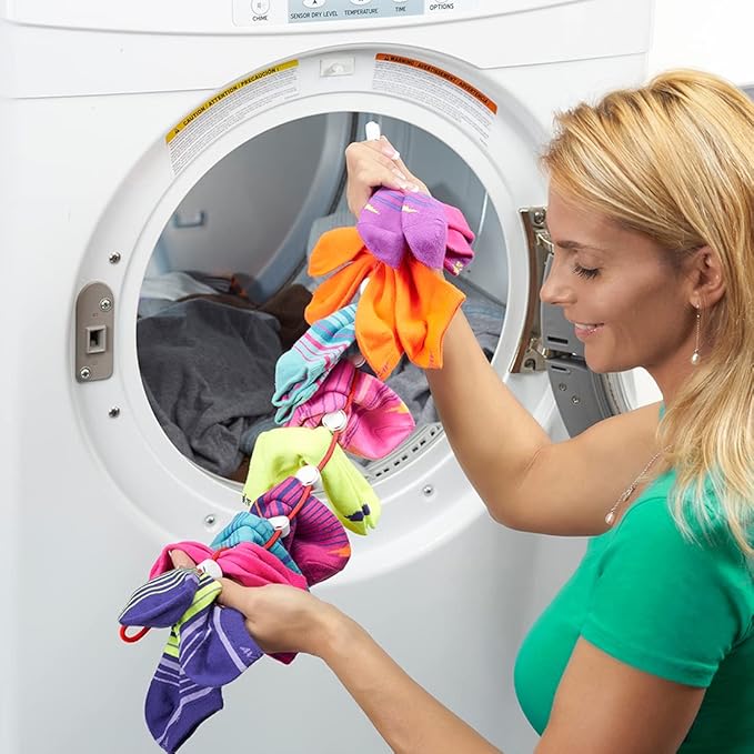 Sock Laundry Solution for Washing Drying & Storing Socks in Pairs, Clip & Hold Socks in Washer Dryer & Closet 2-Pack
