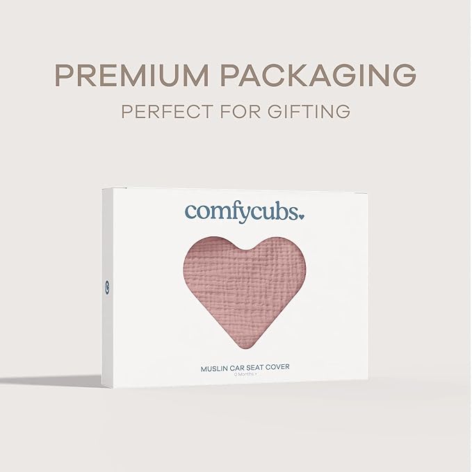 Comfy Cubs Baby Car Seat Cover - Soft, Breathable Bamboo Rayon and Muslin Cotton Blend - Lightweight Canopy for Sun, Bug, and