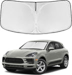for Porsche Macan 2014-2024 2025 2026 Windshield Sun Shade - 4 Layers Car Sunshades for Front Windows Shade Cover Custom Fit Sun Visor 250T Retractable Shade Blocks UV Rays Car Accessories