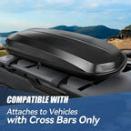 Auto Dynasty Hard Shell Roof Top Mount Car Storage Travel Luggage Box Cargo Carrier with Security Keys, 78 (L) x 31 (W) x 15 (H) Inches, Capacity 110 Pounds, 17 Cubic Feet, Textured Black