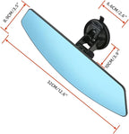 Car Rear View Mirror with Adjustable Suction Cup,Wide Angle Reduce Blind Spots 12.6inch HD Universal Panoramic Interior Rearview Mirror for Cars,SUVs,Trucks,Vehicles Blue