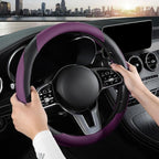 Car Steering Wheel Cover, Microfiber Leather Steering Wheel Cover Universal Fit 14.5-15 inch Anti-Slip Comfortable Breathable