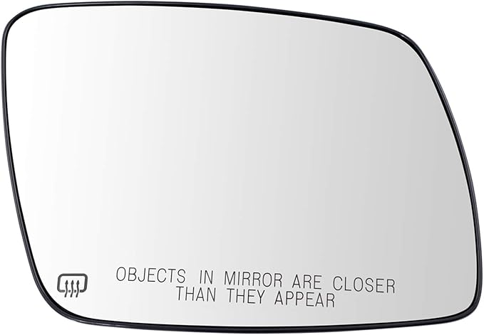 TRQ Heated Mirror Glass with Backing Plate Right Passenger Side Compatible with 2009-2019 Dodge Journey CH1323394 68045692AA