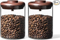 Ankou Glass Coffee Canister 900ml x 2 Jar, Airtight Food Storage Container with Pop Lid, Kitchen High Borosilicate Glass Cont