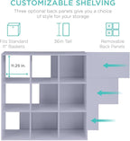 Best Choice Products Kids Bookcase 9-Cube Storage Organizer, 11in Shelf Opening, Bookshelf, Toy Storage, Customizable w/ 3 Re