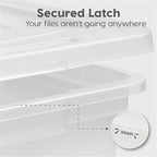 IRIS USA File Box, Plastic File Organizer with Lids for Letter/Legal File, Portable Document Box For Moving, Storage Bin with