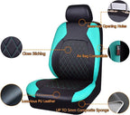 Universal Deluxe Pu Luxury Vinyl Faux Leather Car Seat Covers Two Front 6 Pieces Airbag Compatible Fit for Cars SUV Vehicles 