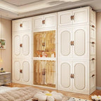 Portable Foldable Wardrobe Closet for Apartments, 3 Cabinets, Sturdy Design, Easy Assembly, Ideal for Bedroom, Bay Window, Cl