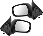 TRQ 2 Piece Driver and Passenger Side Mirror Assembly Set Manual Adjustment Non-Heated No Memory Textured Compatible with 200